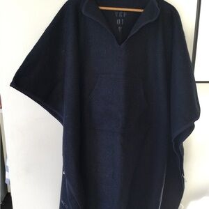 Navy Fleece Poncho